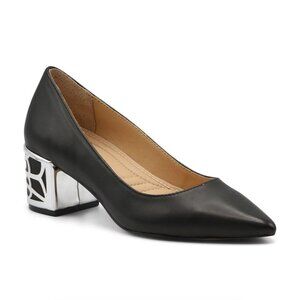 Adrienne Vittadini Women's Flori Metallic Heel Pumps